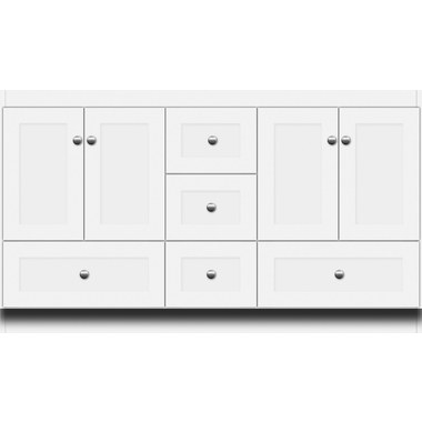 Ultraline 60 in. W x 21 in. D x 34.5 in. H Vanity for Center Basin Cabinet Only in Satin White Ultraline 60 in. W x 21 in. D x 34.5 in. H Vanity for Center Basin Cabinet Only in Satin White