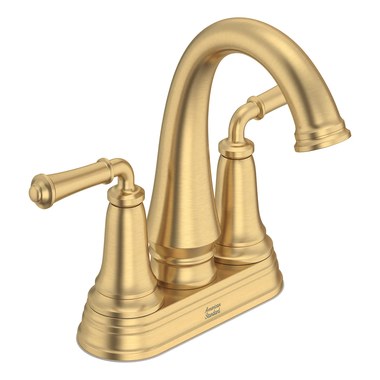 Klassischer Waschtisch-Wasserhahn - Centerset, Satin Nickel, Mit Ablaufgarnitur, Tropffrei (4-Zoll Lochabstand)
