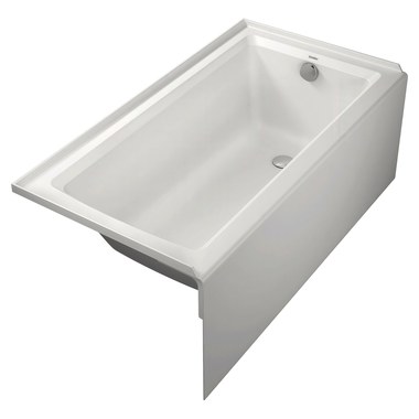 Abokado CT2-6060 AcrylX Corner Center Drain Bath in Sterling Silver
