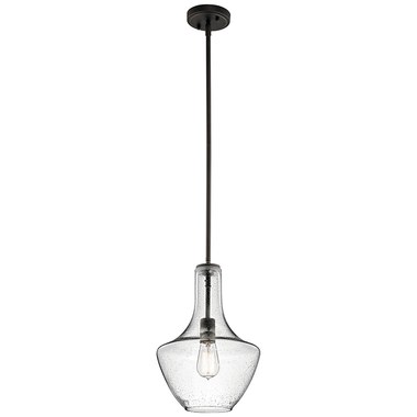Kichler Sausalito Olde Bronze Traditional Clear Glass Teardrop Pendant Light