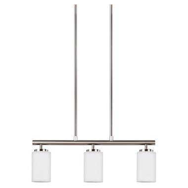 Sea Gull Lighting Stirling Burnt Sienna Transitional Etched Glass Cylinder Kitchen Island Light