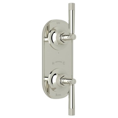 Thermostatic Trim Graceline with Diverter 2 Lever Polished Nickel 